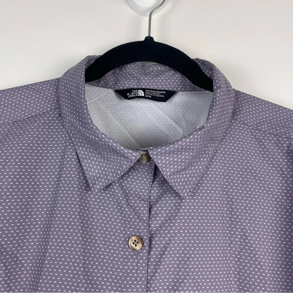 The North Face Stevie Long Sleeve Button Front Tunic Shirt Purple Size Medium - Picture 6 of 10